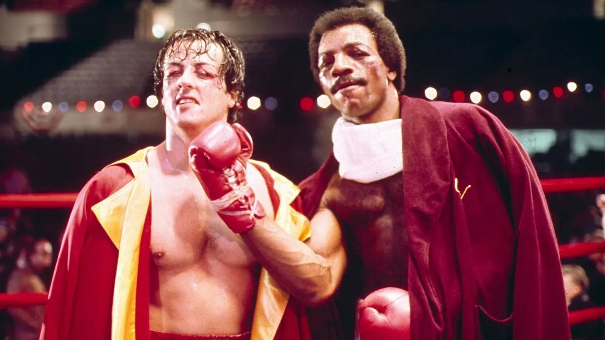 Sylvester Stallone y Carl Weathers en Rocky (1976)